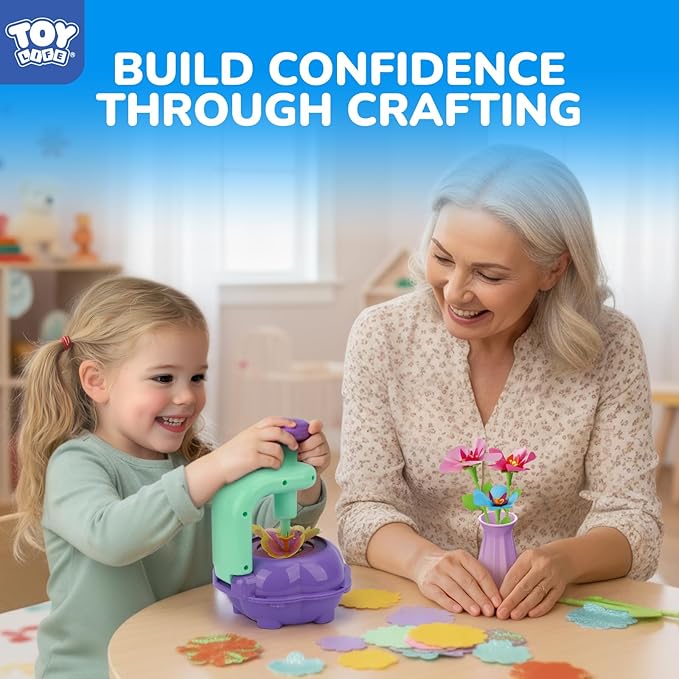 TOY Life Crafts for 3 4 5 6 7 8 Year Old Girls - DIY Fabric Flowers Bouquet Craft Kit for Kids – Art and Craft Kits for Kids Ages 4-8 | Educational Birthday Gifts for 3 4 5 6 7 8 Years Old Girls