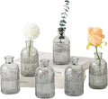 Bud Vases Set of 6, Small Vases for Flowers, Glass Vases for Centerpieces, Small Flower Vases for Centerpieces, Mini Vases, Vintage Vases, Black Bud Vases for Wedding Table Decor