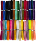 Chenkou Craft 30 Yards 1/4" Velvet Ribbon Total 30 Colors Assorted Lots Bulk (Multicolored, 1/4"(6mm))