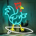 Chicken on Skateboard Neon Signs for Wall Decor Chicken Led Sign Colorful Skateboard Led Light Dimmable USB Skateboard Neon Light for Living Room Bar Kidsroom Boys Room Shop Birthday Party