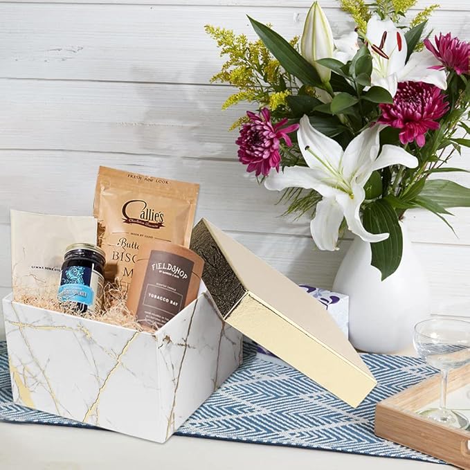 Briful Square Gift Boxes with Lids Set of 4 White Gift Box Assorted Sizes Nesting Gift Boxes for Presents Birthday Bridesmaid Wedding Valentines Christmas Party Favor Boxes