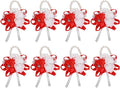 MECCANIXITY 8Pcs Wrist Corsage Artificial Flower Bracelets Rose Wrist Bride Groom Decorative for Wedding Ceremony Prom Party Anniversary Red
