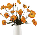 IPOPU Silk Poppies - 6pcs Realistic Orange Flowers for Wedding & Party Decorations