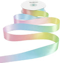 MEEDEE Pastel Ribbon Pastel Rainbow Ribbon 1 inch Rainbow Craft Ribbons Gift Satin Ribbons for Gift Wrapping Wedding Pride Party Birthday Party Decoration Making Hair Bows - 25 Yards