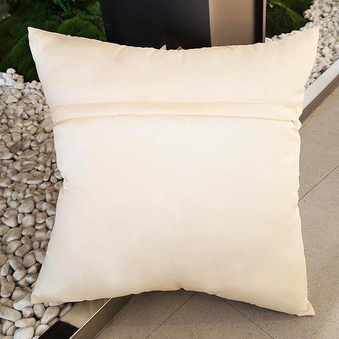 Bella's Giftshop 3D Sunflower Decorative Throw Pillow Covers for Bed Sofa Couch Car, Accent Floral Cushion Cover, Handmade Pillow Cases Living Room Decor, 17x17 Inch-Cream/White