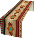 Aztec Southwest Table Runner, Ethnic Style Geometric Triditional Kitchen Table Runners Table Setting Decor for Garden Farmhouse Wedding Party Holiday Dinner Home, 13x120 Inch