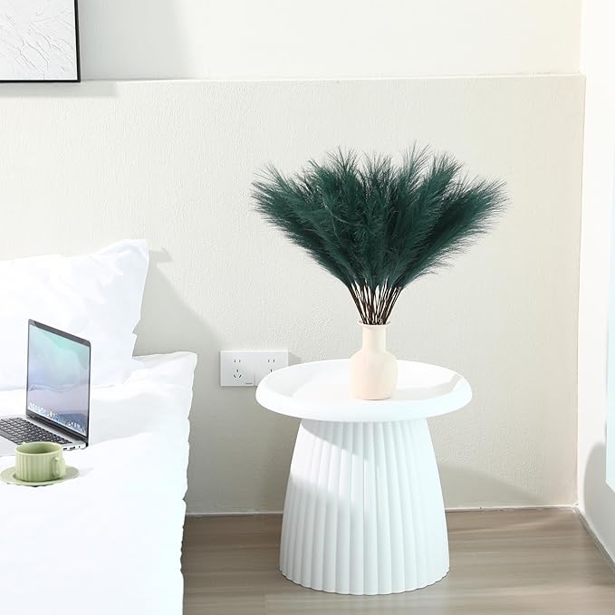60pcs Green Pampas Grass - 24 Inch Artificial Pampas Grass Decor Tall, Fake Pompas Grass for Vase Filler, Table Centerpieces, Wedding, Party and Green Home Decor