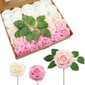 JOYLEX Artificial Flowers Realistic Roses, Real Looking Fake Roses with Stem for DIY Wedding Bouquets Centerpieces Bridal Shower Party Home Romantic Decorations (Shades of Pink, Regular 3" - 200pcs)