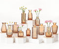 Bud Vases Set of 12, Small Mini Glass Vases for Centerpieces - Elegant Vintage Style - Perfect for Table Decor, Wedding, Party Centerpieces - Great Gift for Home Decor Lovers (Amber)