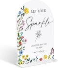 Acrylic Wedding Signs Wedding Sparklers Send Off Sign for Reception, 6x8" Floral Themed Arch Acrylic Table Decor, Love Is In Bloom & Baby In Bloom Decorations for Baby Shower Bridal Shower Engagement