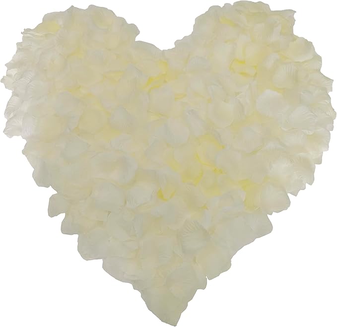 Separated 1000 PCS Artificial Ivory Rose Petals for Romantic Night for him for her Set,Faux Ivory Flower Girl Petals for Weddings,Party,Romantic Decoration
