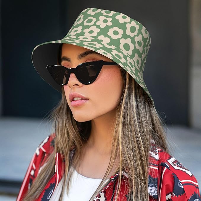 Mushrooms Skulls Cool Bucket Hat Beach Sun Hat Beach Fishing Hat for Men Women
