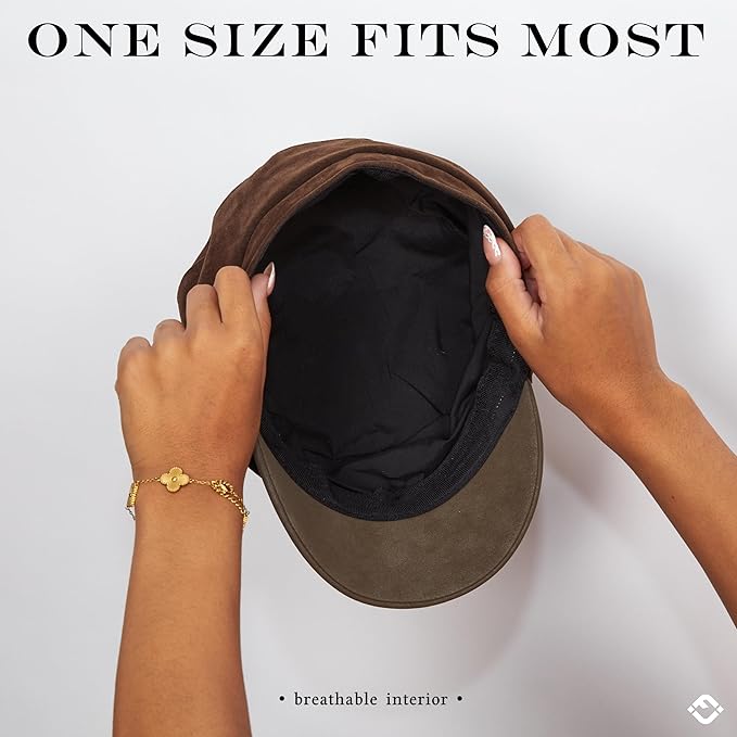 Funky Junque Newsboy Hat for Women – Trendy Greek Fisherman Cap, Classic Women's Baker Boy Newsies Hat, Ladies Fashion Caps
