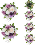 BLOSMON Artificial Flowers Ball Wedding Centerpieces 6 Pcs Lilac Rose Artificial Flower Center Pieces Decoration for Table Silk Kissing Ball Faux Floral Bouquet Arrangements for Home Party DIY Decor