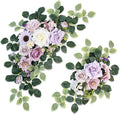 Pack of 2 Wedding Arch Decorations Artificial Hanging Flowers Floral Swag for Wedding Welcome Sign Backdrop Balloon Arch Home Party Bridal Ceremony Reusable(Purple)