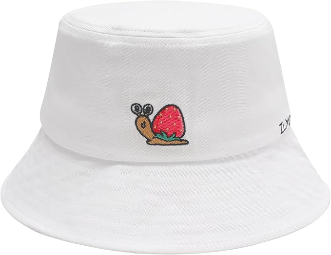 ZLYC Unisex Fashion Embroidered Bucket Hat Summer Fisherman Cap for Men Women