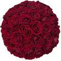 FagusHome 30 Pcs Silk Rose Artificial Flowers Roses Bulk Bouquet Fake Flowers Rose Heads with Stems for Home Wedding Decor (Dark Red)