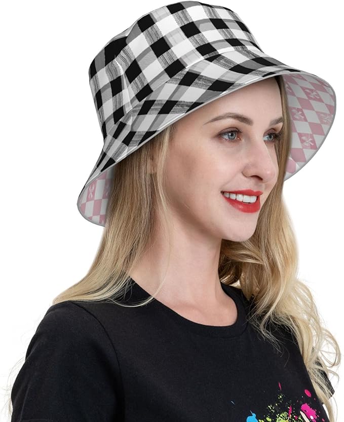 Bucket Hat Double-Side-Wear Reversible Sun Hat Beach Travel Hiking for Women Men