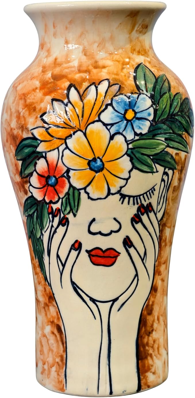 Handmade Mosaic Ceramic Vase – Lady Design – 26 cm (10.2 in) – Home Décor – Heritage T&T Mosaic Collection – Bat Trang Vietnam