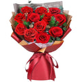 ADDWel 12 Preserved Red Roses Bouquet - Real Roses That Last 3+ Years, Romantic Christmas, Anniversary & Birthday Gifts for Wife, Girlfriend - A Dozen Flowers for Delivery, Present for Her, Mom