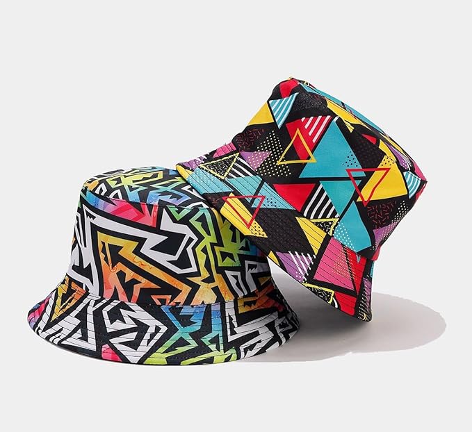 Quanhaigou Bucket Hat for Men Women,Packable Reversible Printed Sun Hats,Fisherman Outdoor Summer Travel Hiking Beach Caps
