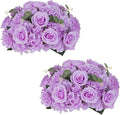 NUPTIO Flower Balls Flowers for Centerpieces: 2 Pcs 15.7 inch Diam Light Purple Artificial Rose Fake Flower Ball Arrangement Bouquet Wedding Centerpieces for Tables Wedding Centerpiece Decorations