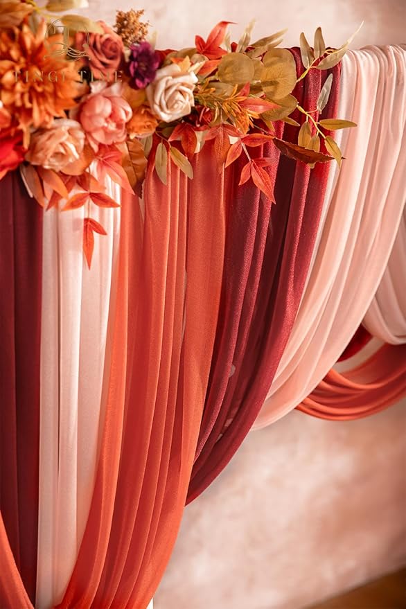TINGE TIME Artificial Arch Flowers Kit Pack of 5, Fall Wedding Decorations for Reception with Hanging Flowers, Wedding Arch Silk Floral Arrangements Ceremony Backdrop Bridal Shower Outdoor Party Decor