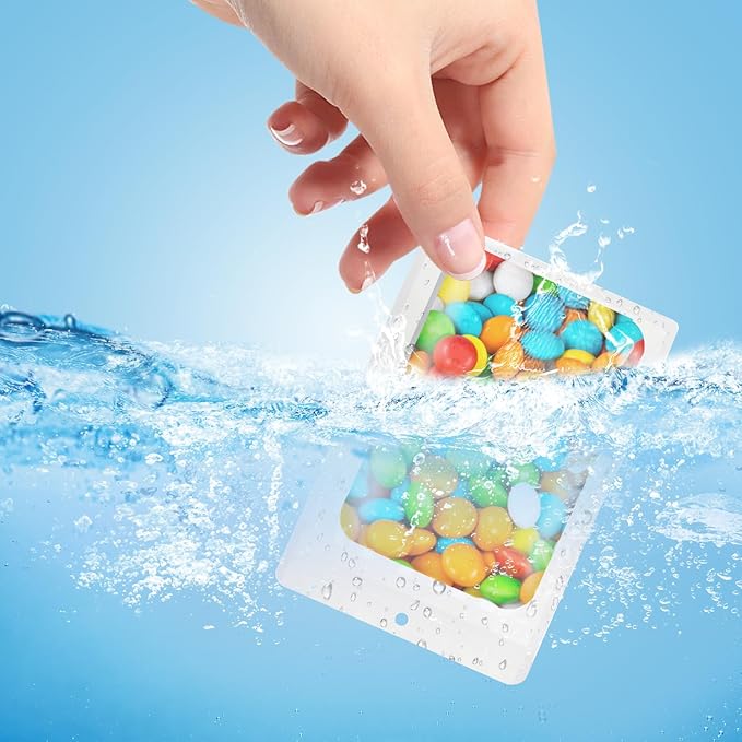 400 Pack 4 Size Bags with Clear Window,Scratch Resistant Hand Holographic Packaging Pouch,Resealable Bag for Small Bussiness Cookies Jewelry Candy Sample (Pink Blue, 2.4×3.9,3x4.7,4×7,5.5×7.9 inch)