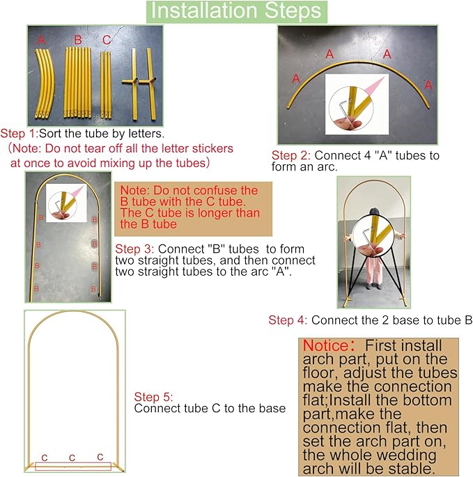 6.6FT Metal Wedding Arch Stand Gold Square Arched Backdrop Frame for Party Ceremony Birthday Bridal Baby Shower Garden Floral Balloon Arch Decoration