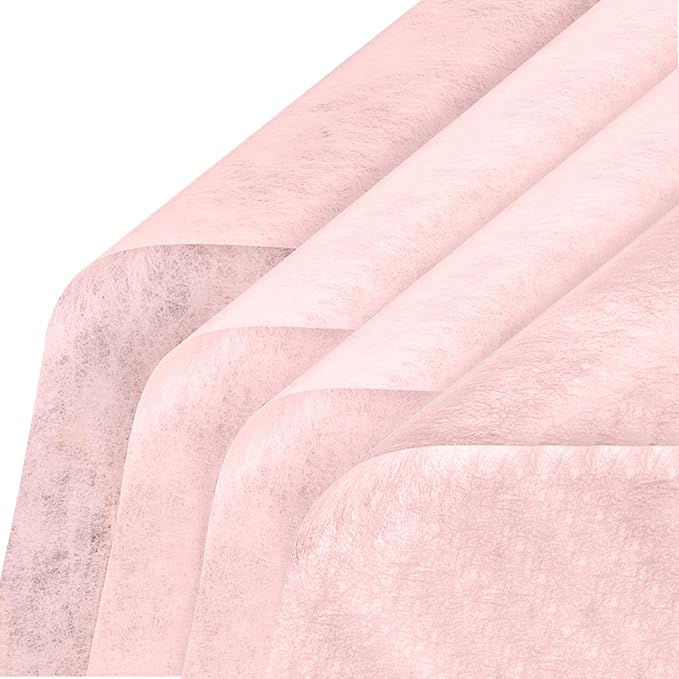 4 Packs 160 Sheets Waterproof Pleated Withdrawable Flower Wrapping Paper, Korean of Cotton Non-Woven Floral Bouquet Paper, 11.4" x 11.4", Gift Packaging for Flower Shops and DIY Fresh Flowers (Pink)