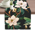 Table Runner White Magnolia Flowers Table Runners Summer Seasonal Kitchen Dinning Decor for Indoor Outdoor Holiday Home Wedding Party 13x70 Inch