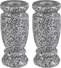 Granite Cemetery Vase for Grave Markers, Headstone Memorial Flower Holder