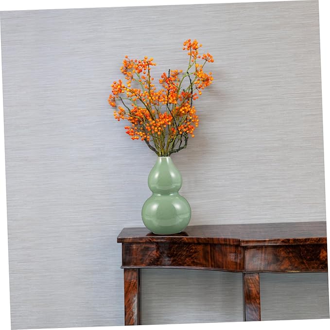 Cabilock 1pc Gourd Shape Hydroponic Vase Elegant Ceramic Flower Arrangement Decor Unique Home Decoration for Office and Restaurant for Friends