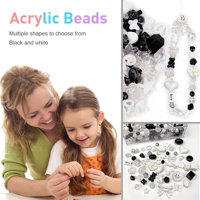 300 Grams Beads Charms Pendants, Acrylic Beads Charms for Jewelry Making Bracelet Necklace Earrings Bangles, DIY Art Craft