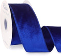 Ribbli Royal Blue Velvet Wired Ribbon 2.5 Inch Velvet with Satin Christmas Ribbon for Gift Wrapping Christmas Tree Decoration Crafts Wreaths Supplies-Continuous 10 Yards