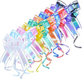 Bows for Gift Wrapping, Iridescent Colorful Pull Bow Assortment (10 Unique Colors, 6 Inches), Perfect Decoration for Gift Basket, Boxes, Birthdays, Weddings, Christmas, Easter