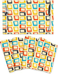 Retro Placemats Set of 4, Mid Century Modern Dining Table Place Mats, Washable Heat Resistant Table Mats for Kitchen Dinner Holiday Party Home Decor 12x18 Inch