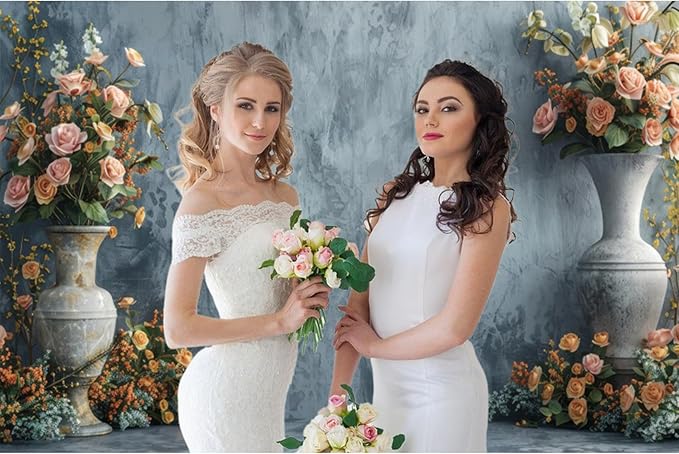 Baocicco 20x10ft Vinyl Retro Vase Wall Backdrop Photography Old Style Flowers Rose Vintage Medieval Weeding Ceremony Background Newborn Baby Shower Banner Supplies Girls Princess Birthday Background