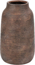 Briful Tall Rustic Ceramic Vase 9.6” – Vintage Distressed Pottery Flower Vase with Antique White-Wash Finish – Farmhouse Table Decor & Shelf Accent (Not Waterproof), Brown