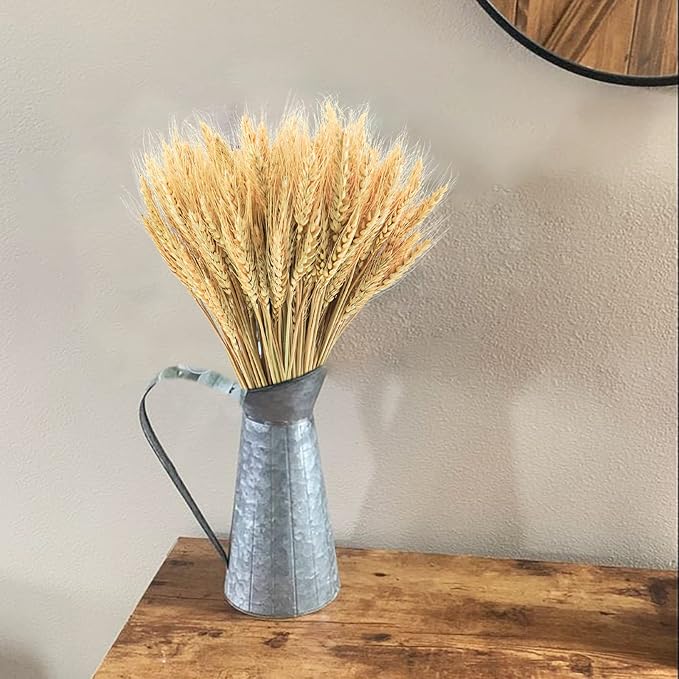 Uieke 17.7 Inches Dried Wheat Stalks, 400 Stems Dried Flowers 100% Natural Wheat for Home Kitchen Wedding Party Table Centerpiece Harvest Wreath Boho Farmhouse DIY Decoration