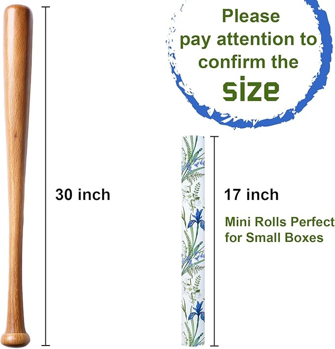 MAYPLUSS Floral Wrapping Paper Roll for Girl- 17 Inch X 16.5 Feet - Elegant Wild Flower Gift Wrap Paper for Bridal Shower, Wedding, Engagement, Birthdays