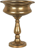 WORTH 15" H. Tall Gold Color Urn Vase for Centerpieces, 11.8" Dia. Classic Metal Trumpet Small Flower Pots for Table, Bowl Vase for Wedding Party Event Home Decor