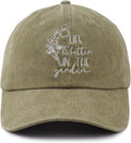 Life is Better in The Garden Hats for Women, Adjustable Cotton Embroidered Gardening Baseball Cap
