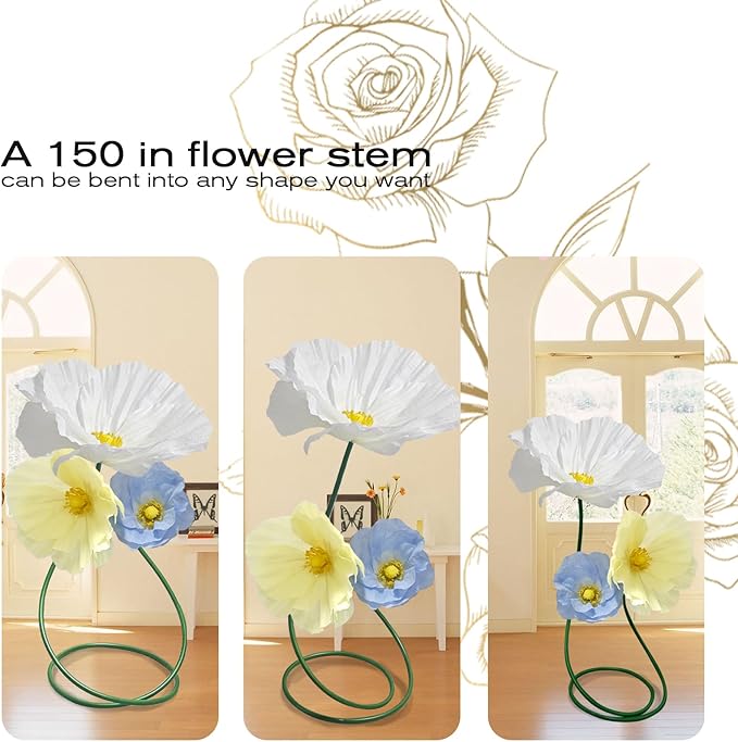 Wedding Decorations for Reception, Artificial Giant Flowers for Decoration, Party Banquet Decor,Home Decor,Photographic Props,Shop Window Display 3 Pack (Yellow Blue White)
