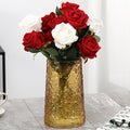 Amber Glass Vase, Flower Vases for Bouquet, Modern Glass Vase for Flowers, Large Vases for Living Room, Bedroom, Kitchen, Office, Wedding, Dining Table, 8 Inches