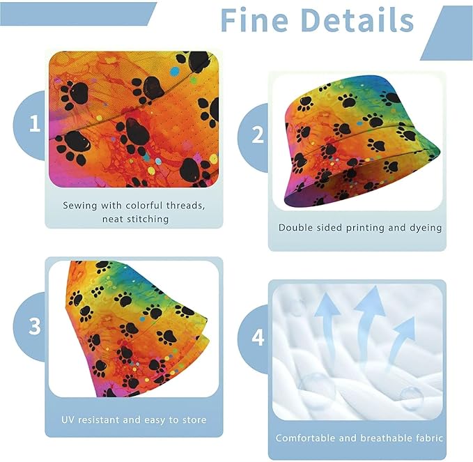 Wildflowers Floral Bucket Hat for Men Women, Summer Vacation Outdoor Travel Reversible Double Side Beach Caps Fisherman Hat