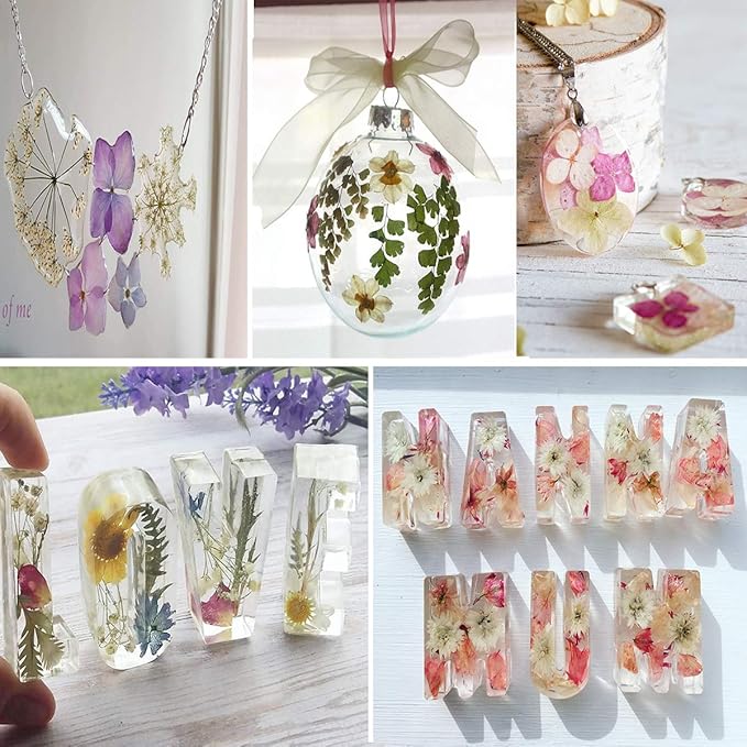 148PCS Purple Hot Pink Dried Pressed Flowers with Butterfly Stickers - YouthBro Real Nature Flowers Set for Resin DIY Jewelry Making Nail Card Scrapbook Art Craft Floral Decors