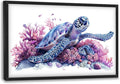 Framed Large Pictures Wall Art for Living Room, Sea Turtle Coral Oversized Wall Decor Ocean Animal Canvas Print Painting Modern Extra Large Framed Artwork for Bedroom Office 36"x24"