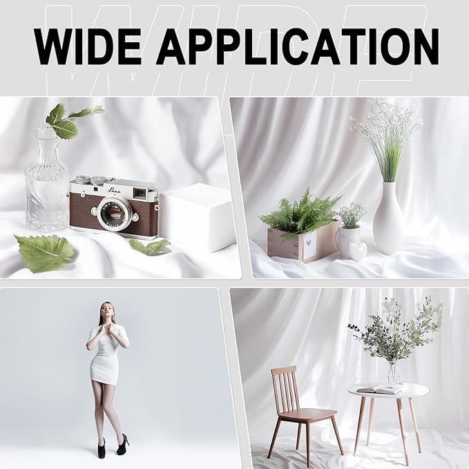 GFCC White Backdrop - 5FTX7FT White Photo Backdrop for Photoshoot Background for Photography Screen Video Recording Picture Background
