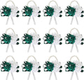 MECCANIXITY 12Pcs Wrist Corsage Artificial Flower Bracelets Rose Wrist Bride Groom Decorative for Wedding Ceremony Prom Party Anniversary Dark Green